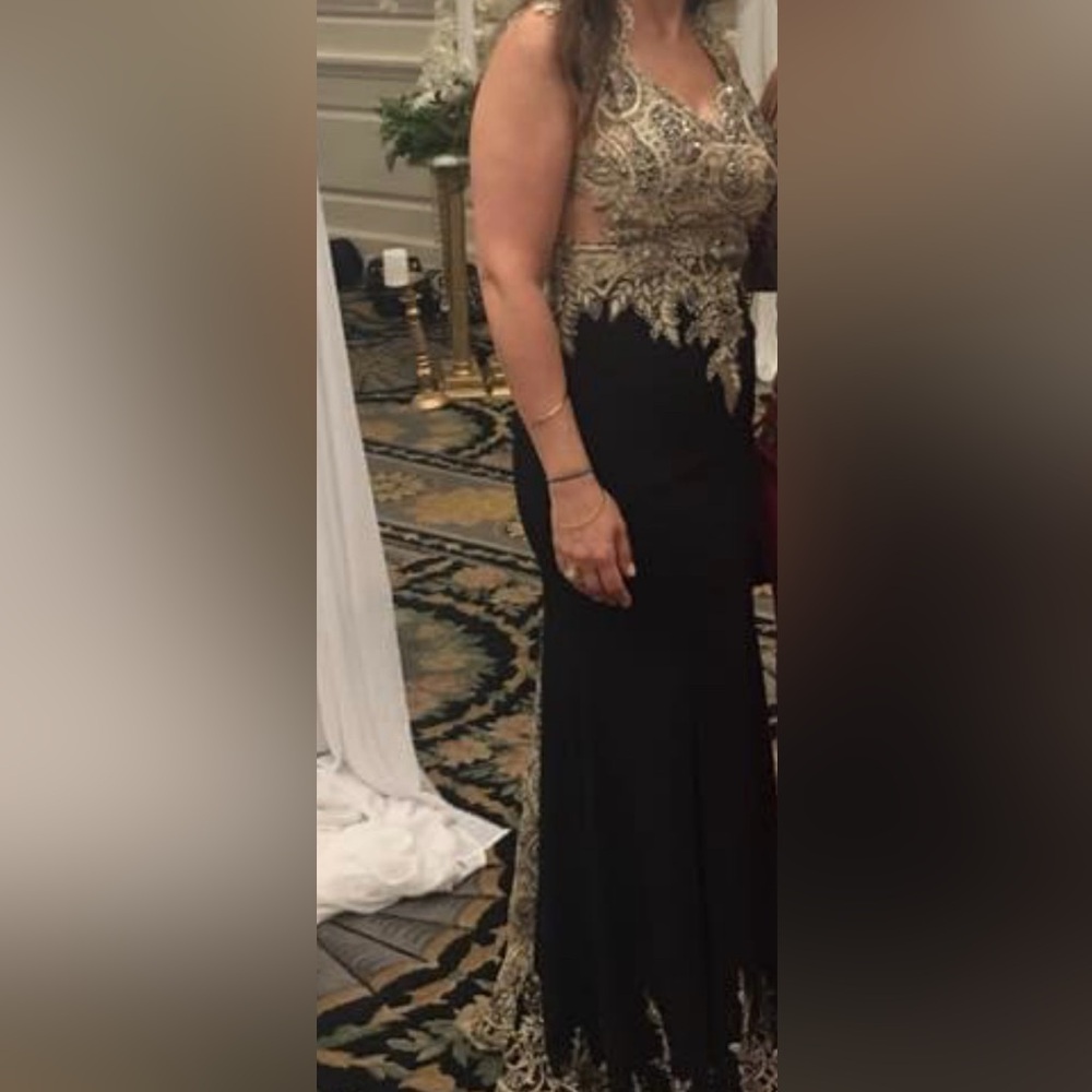 Black and gold evening gown